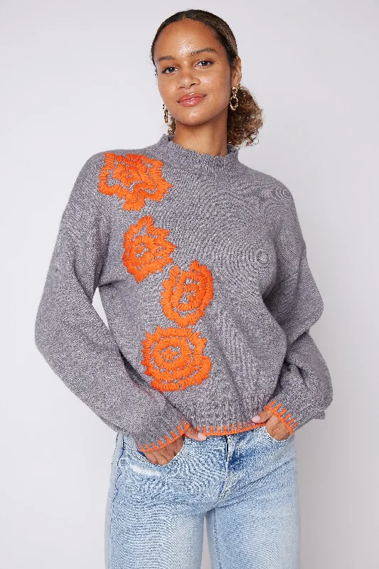 Flash Discount Shannon Floral Embroidery Sweater