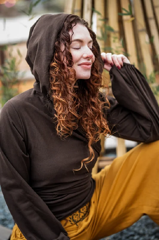 Affordable Women's Garments Hooded Vest Sweater Donkerbruin