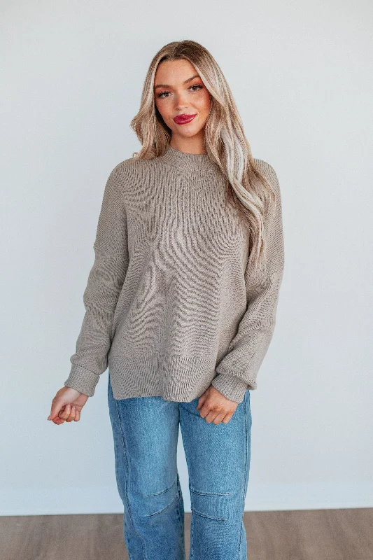 Flash Sale Or Flash Sales Chelsea Mock Neck Sweater - Pebble