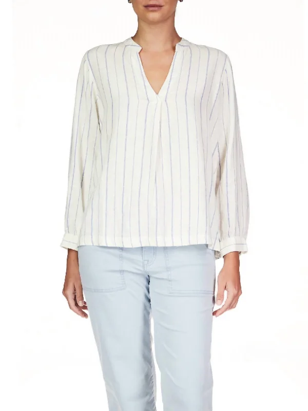 Women's Online Clothing Boutique No Worries Tunic In Ocean Blue Stripe