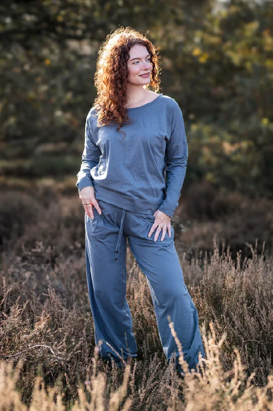 Minimalist Women's Fashion Clothing Flow Sweater Grijs / Blue