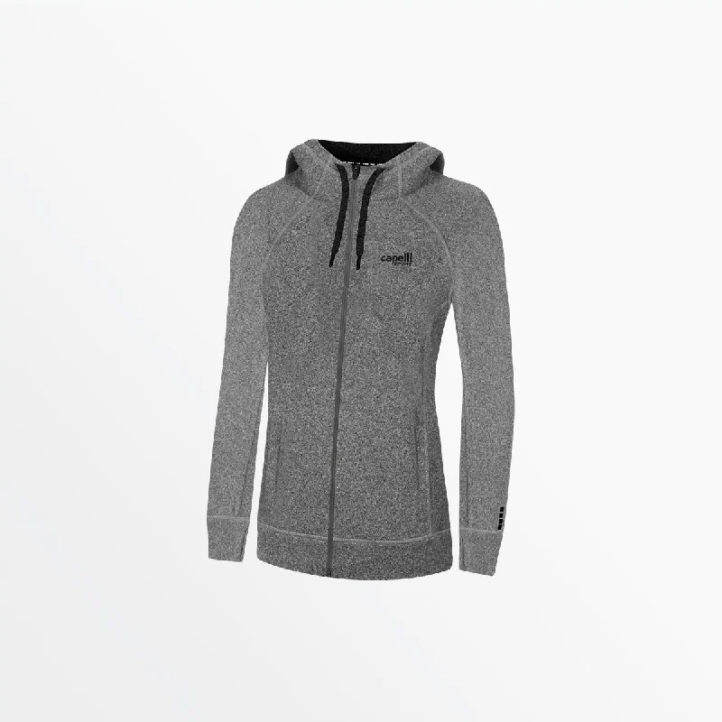Women's Athleisure Apparel WOMEN'S ESSENTIAL HEATHER ZIP UP HOODIE