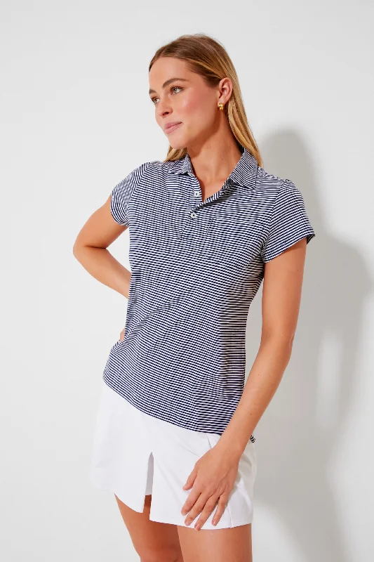 Best Boutiques Online Navy and White Short Sleeve Polo