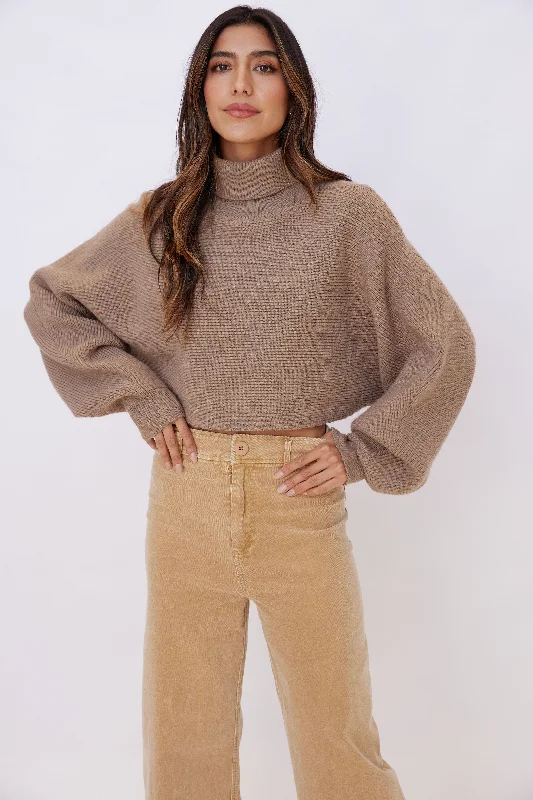 Athleisure Wear Shelton Cropped Turtleneck Sweater