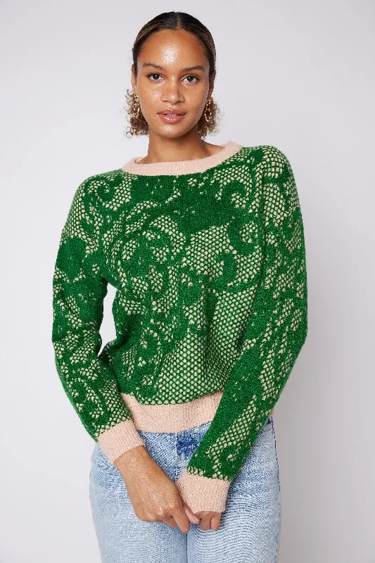 Holiday Gift Guide Sale Michaela Lace Knit Pattern Sweater