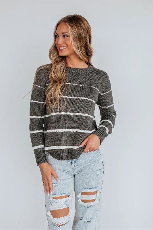 Flash Sale Online Wyona Striped Sweater - Charcoal