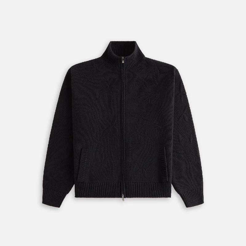 Contemporary Women's Clothing Kith Women Oversized Wyler Floral Full Zip Sweater - Black