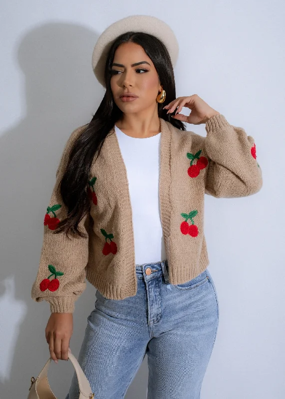 Clothing Online Cherry Delight Knit Sweater Nude
