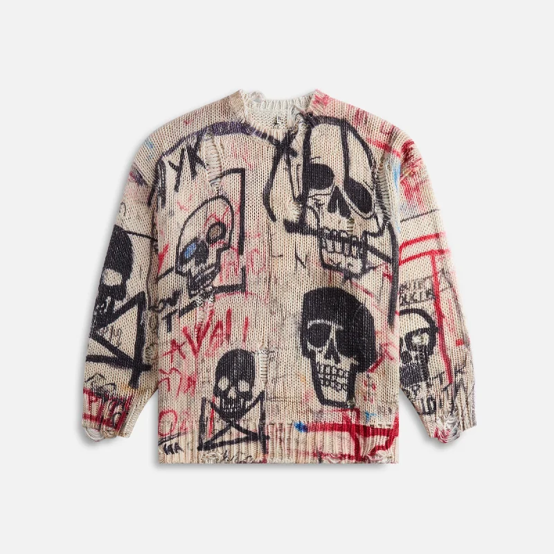 Latest Fashion for Women R13 Printed Oversized Sweater - Skull Graffiti Print