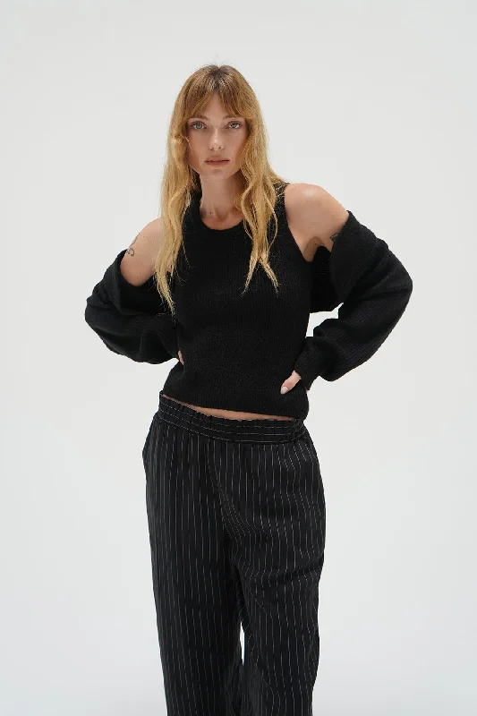 Women Online Clothing Boutiques Ean Shrug Sweater Set - Black