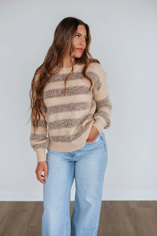 Sale On Clothing Cecily Striped Sweater - Natural