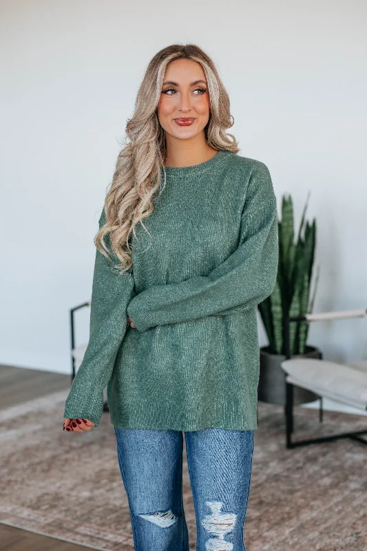 Comfortable Casual Women's Clothing Nolia Knit Sweater - Spruce