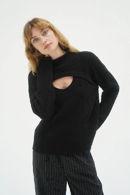 Online Boutiques Affordable Alessio Sweater - Black