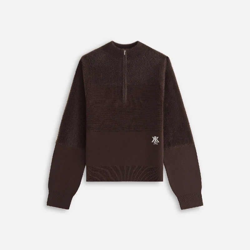 Luxury Women's Fashion Kith Women Presley Blocked Mohair Zip Sweater - Incognito