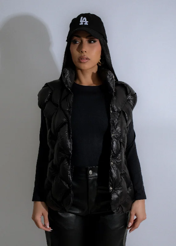 Women's Formal Wear Emerald Cloud Vest Black