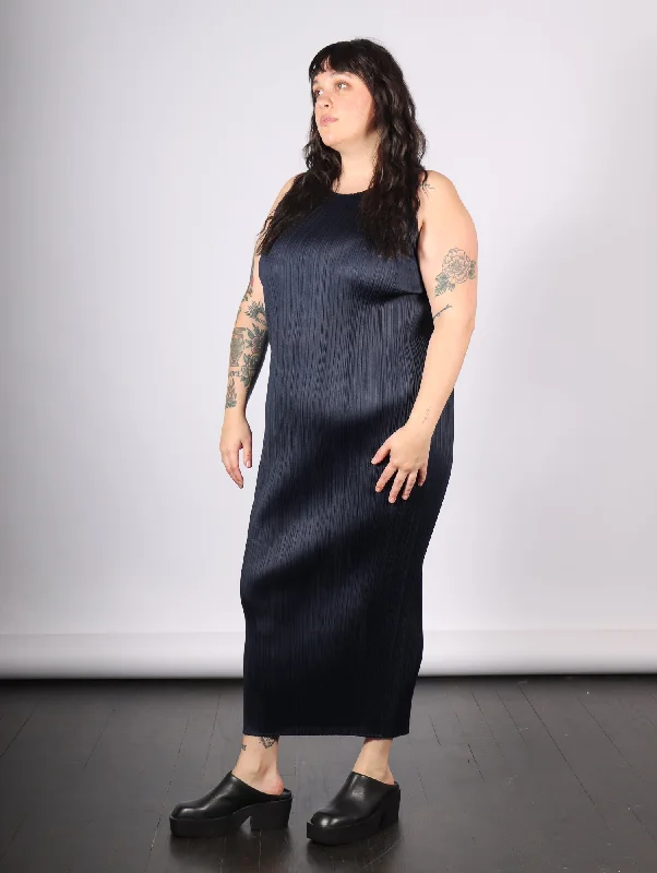 Athleisure Wear New Colorful Basics 4 Dress in Navy by Pleats Please Issey Miyake