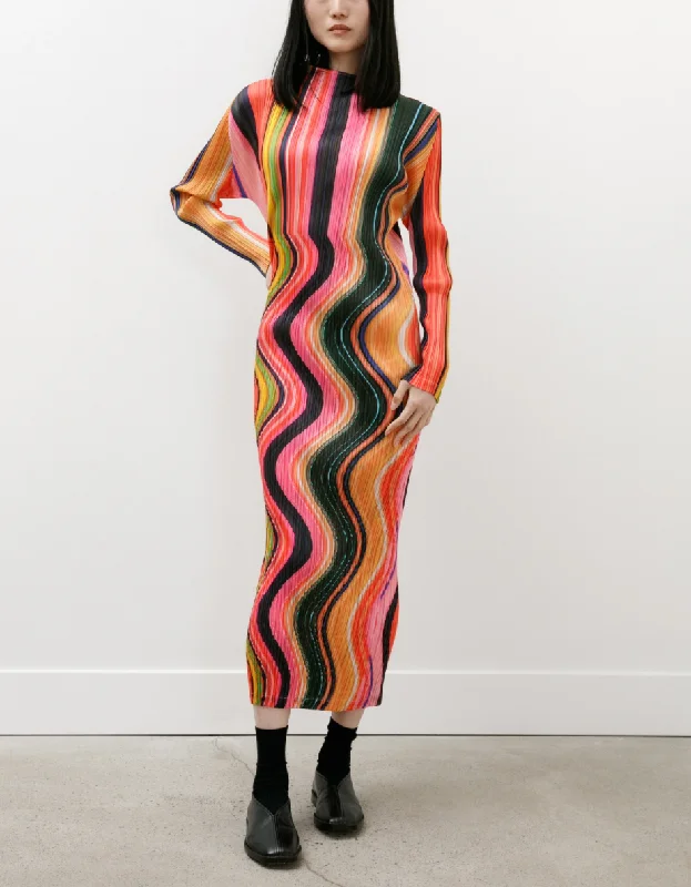 Weekend Sale Warp Dress in Pink by Pleats Please Issey Miyake