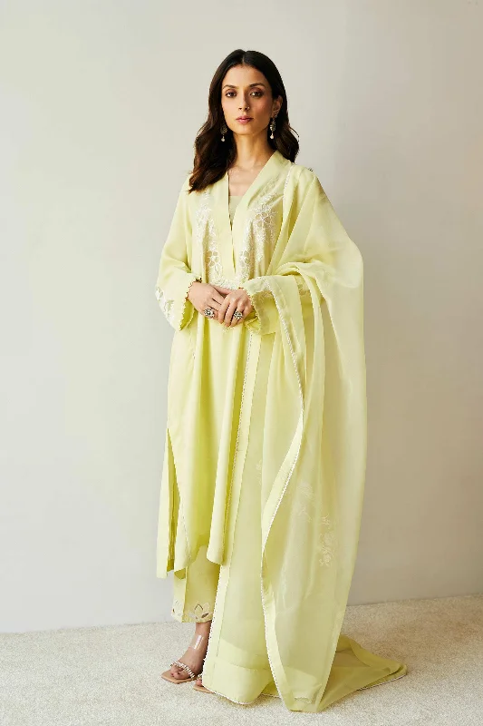 Urban Femme Streetwear Pakistani Dress in Yellow Salwar Kameez Dupatta Style