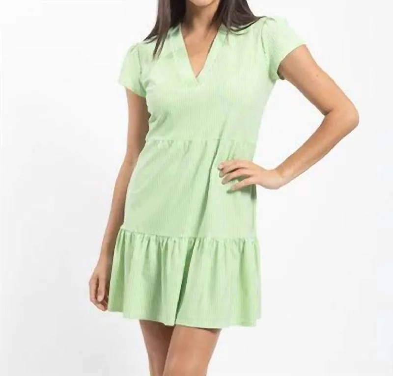 Stylish Statements Ginger Dress In Pinstripe Green