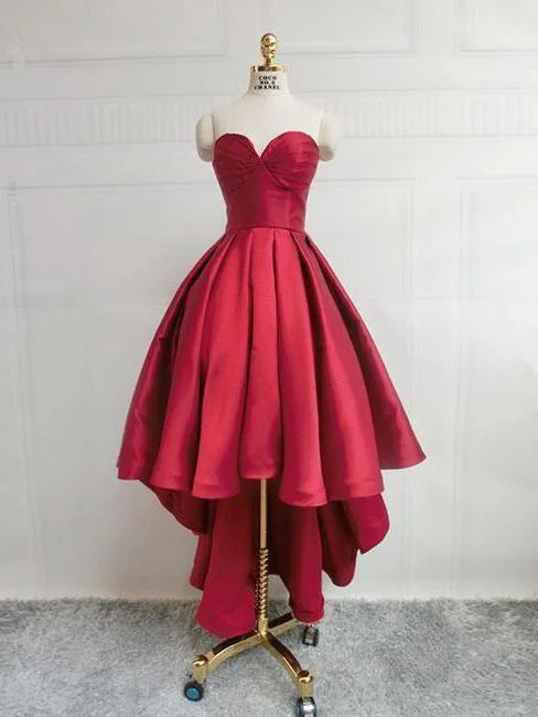 Trendy Women's Outfits for Casual Wear Simple Cute Dark Red High low Cheap Homecoing Dresses 2018, CM425