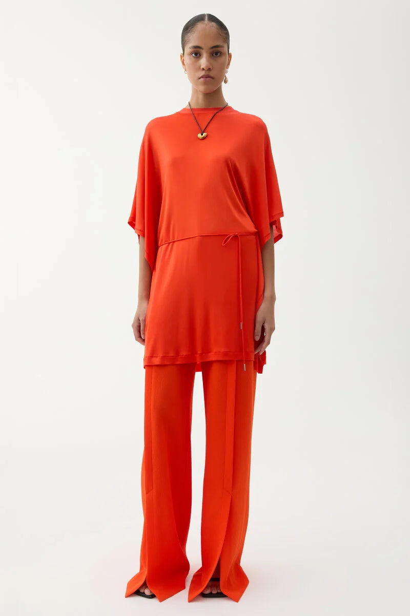 Athleisure Wear Block Shiny Dress in Red by Rodebjer