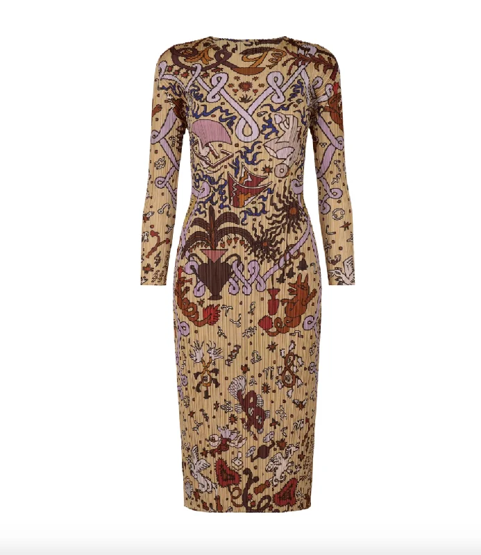 Clearance Sale Online Interplanetary Dress in Greige by Pleats Please Issey Miyake