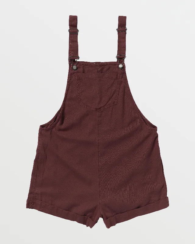 Unique Women's Fashion Pieces Silver Sky Set Short Overalls - Bitter Chocolate